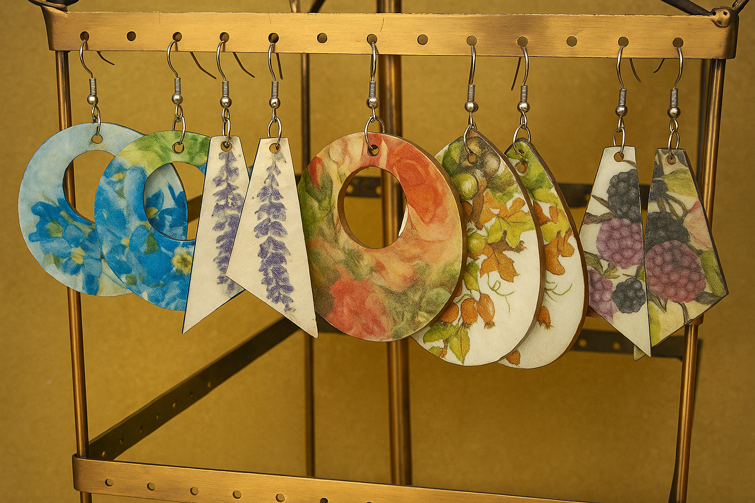 Decoupage earrings set